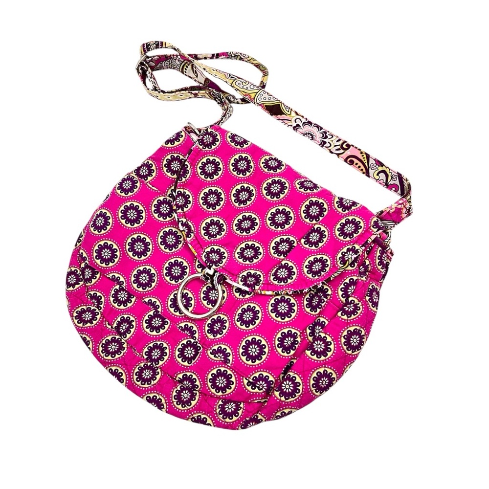 Vera Bradley Quilted Crossbody Purse Pink Patterned Floral Small Bag